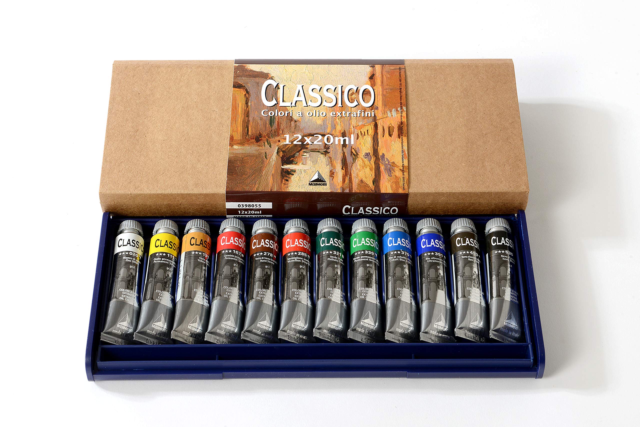 Colori ad olio ml.20 scatola in plastica 12 colori assortiti