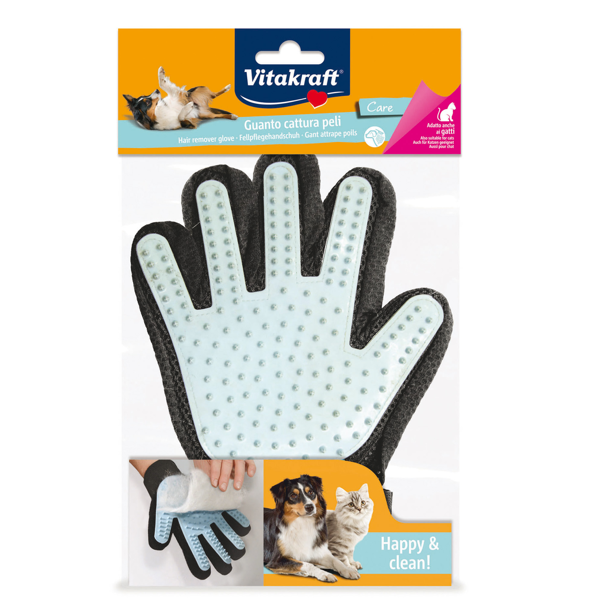 Guanto per cani e gatti vitakraft cattura peli morbido 8007229367985