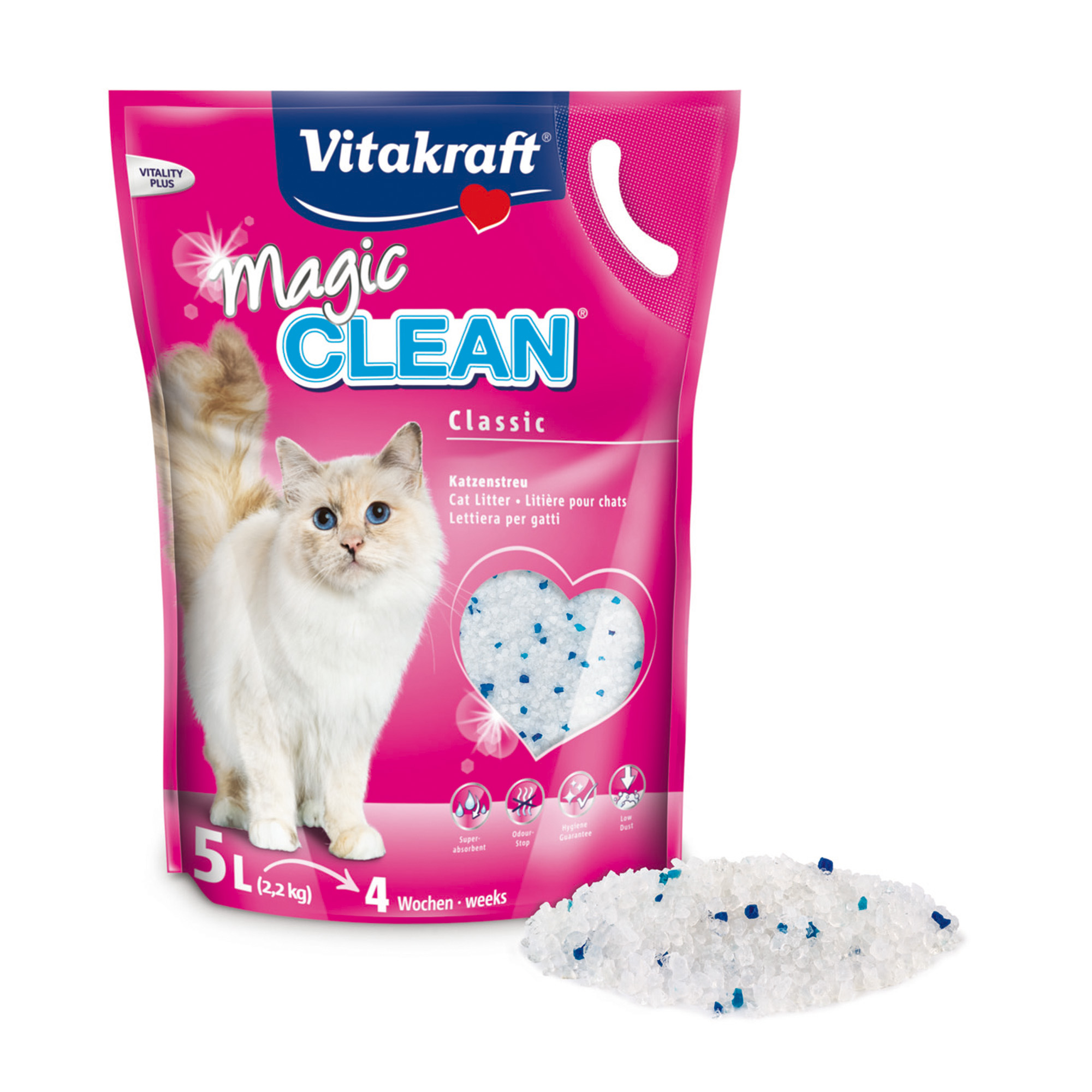 Magic Clean per lettiera per gatti - in scaglie di silicio - 5 L - Vitakraft