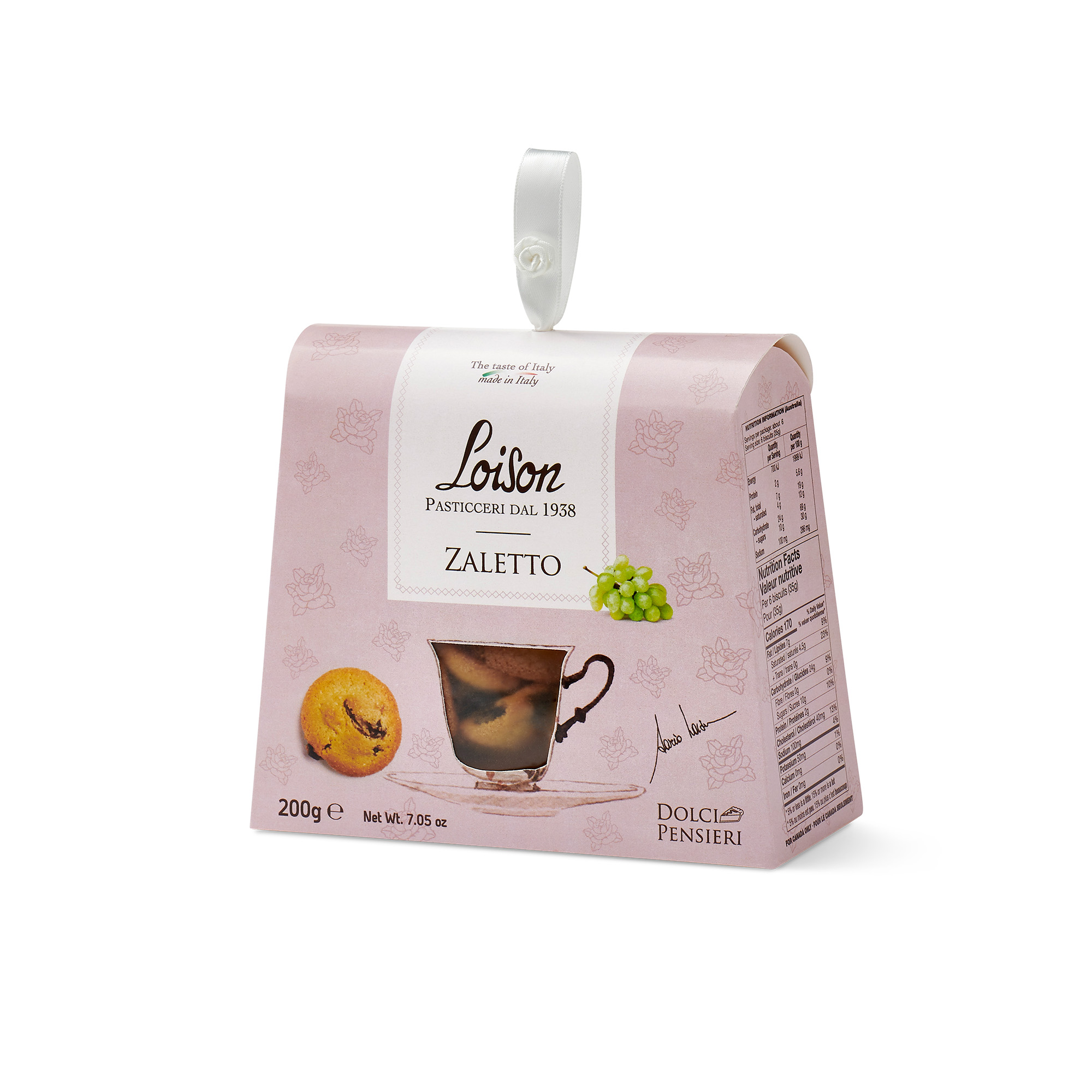 Biscotti al burro zaletto da 200 grammi di loison con uvetta 0110799729006093