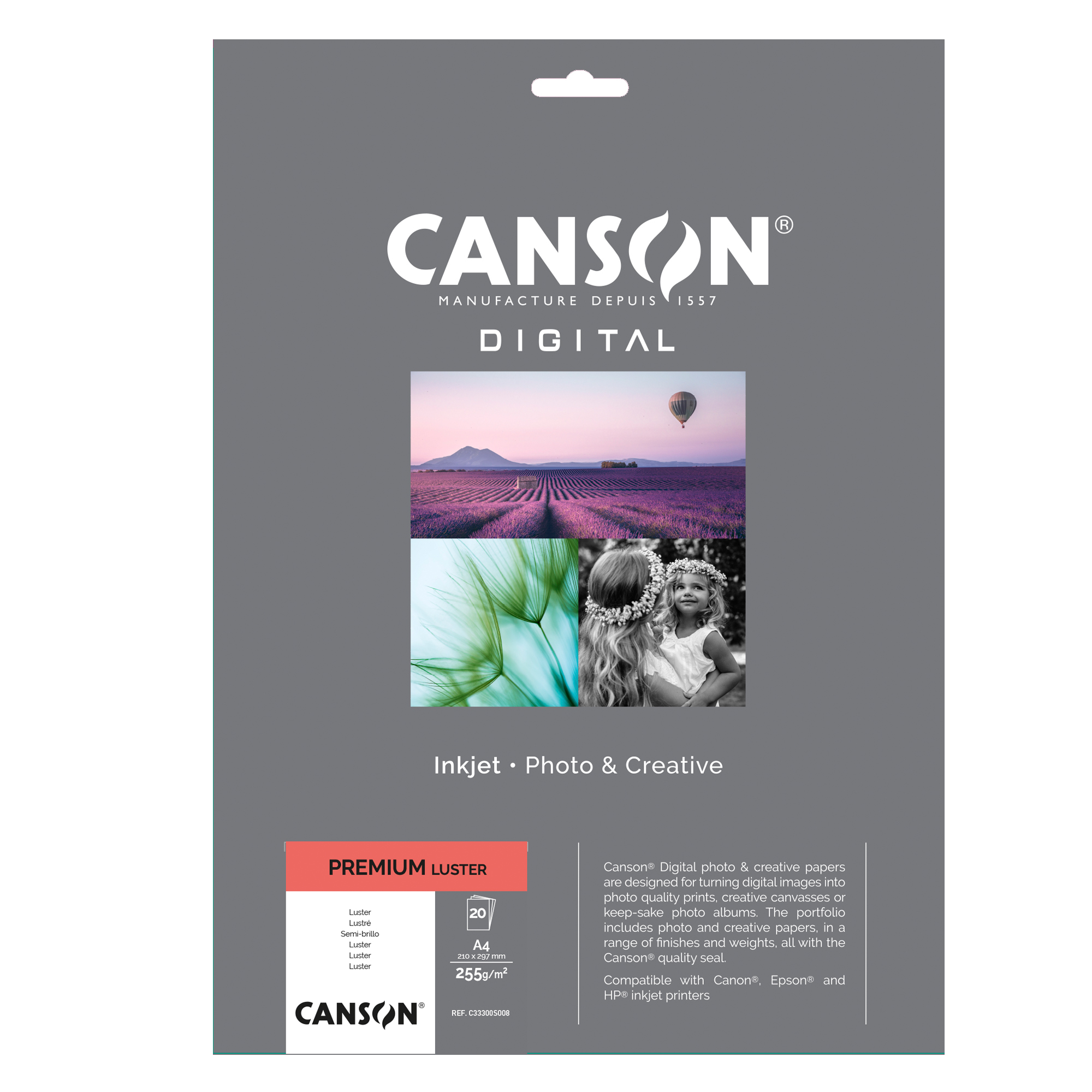 Carta Inkjet Premium - A4 - 255 gr - 20 fogli - lucida - Canson