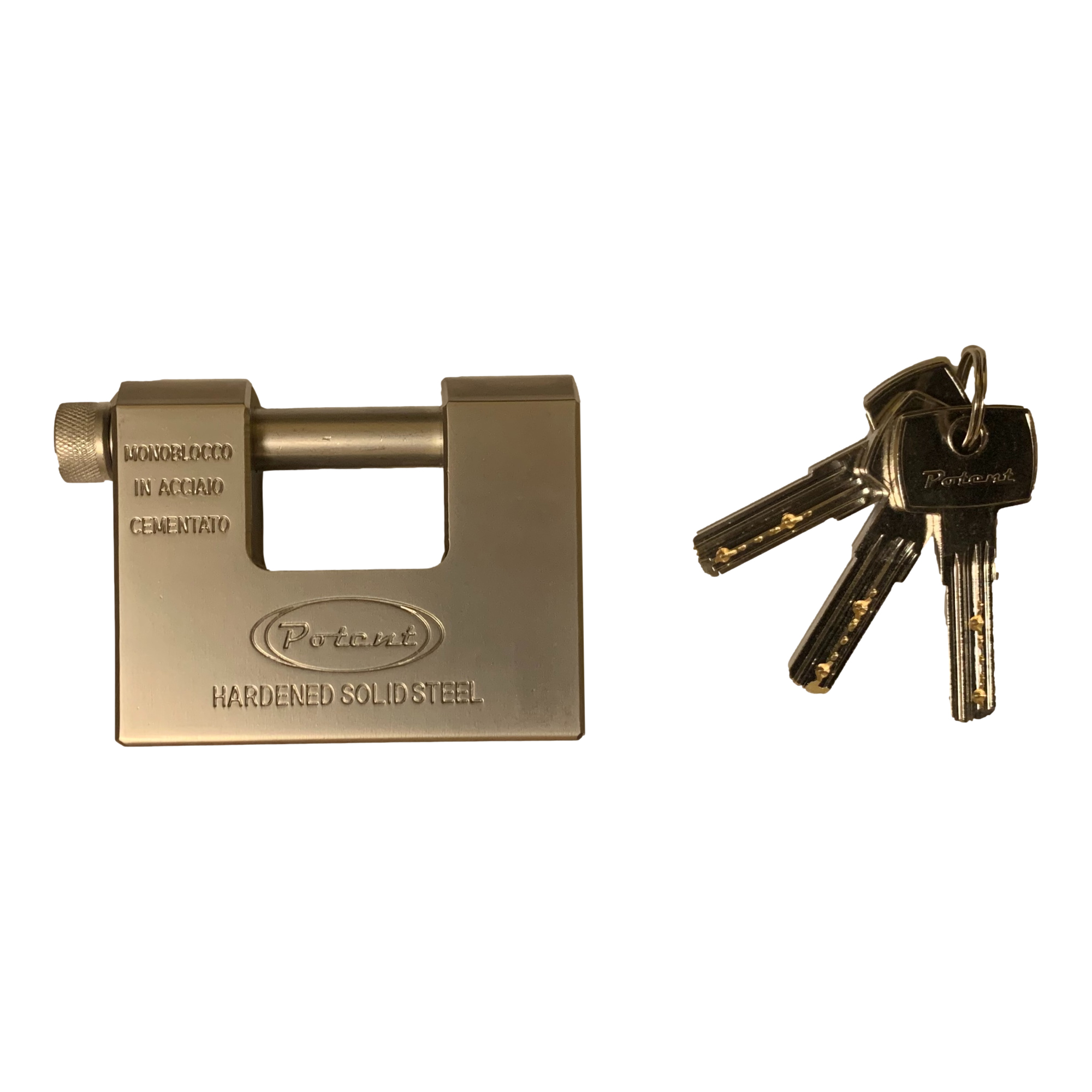 Lucchetto metalplus acciaio temprato per serrande con chiave 8027940154701