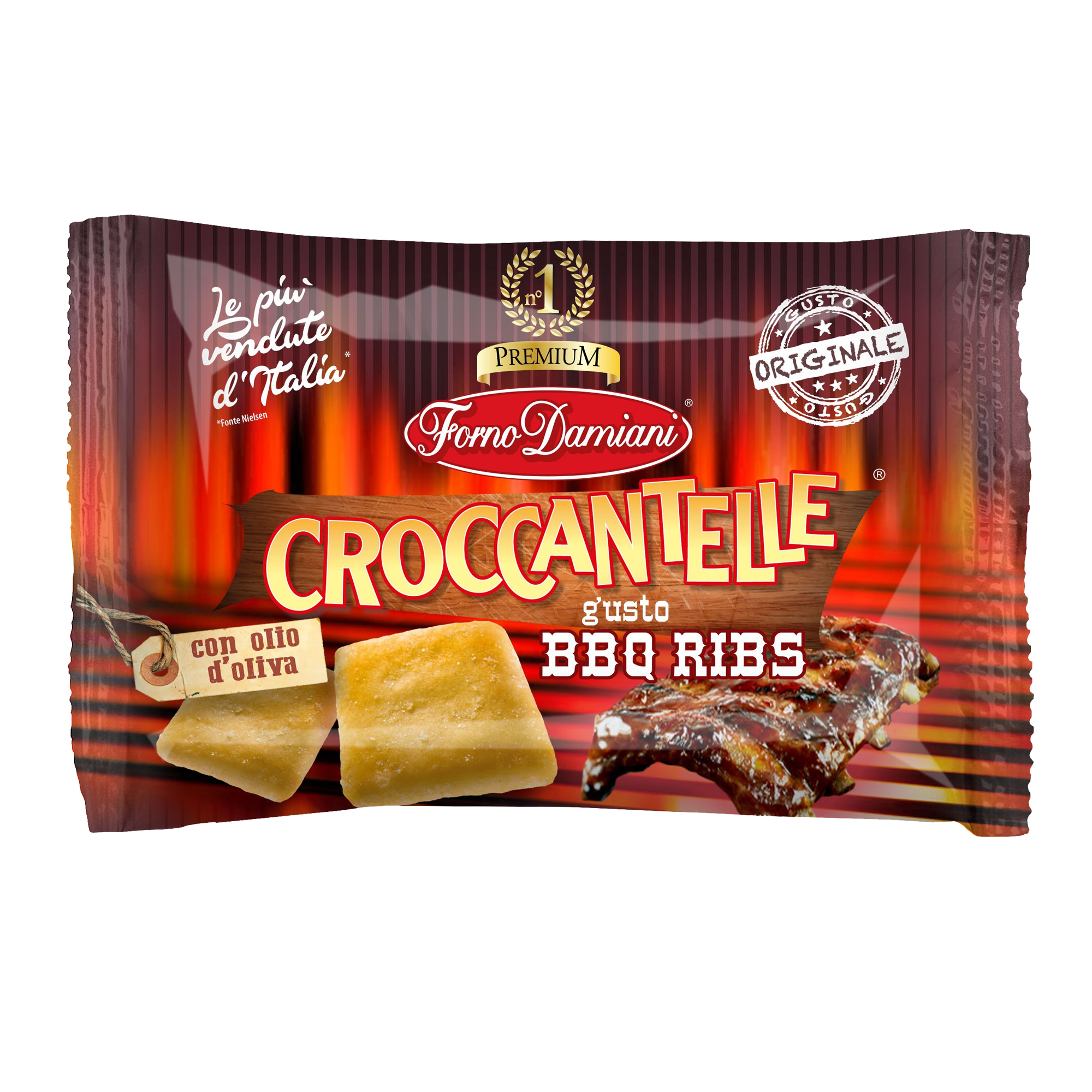 Croccantelle - in sacchetto - 35 gr - gusto bbq ribs - Brancato
