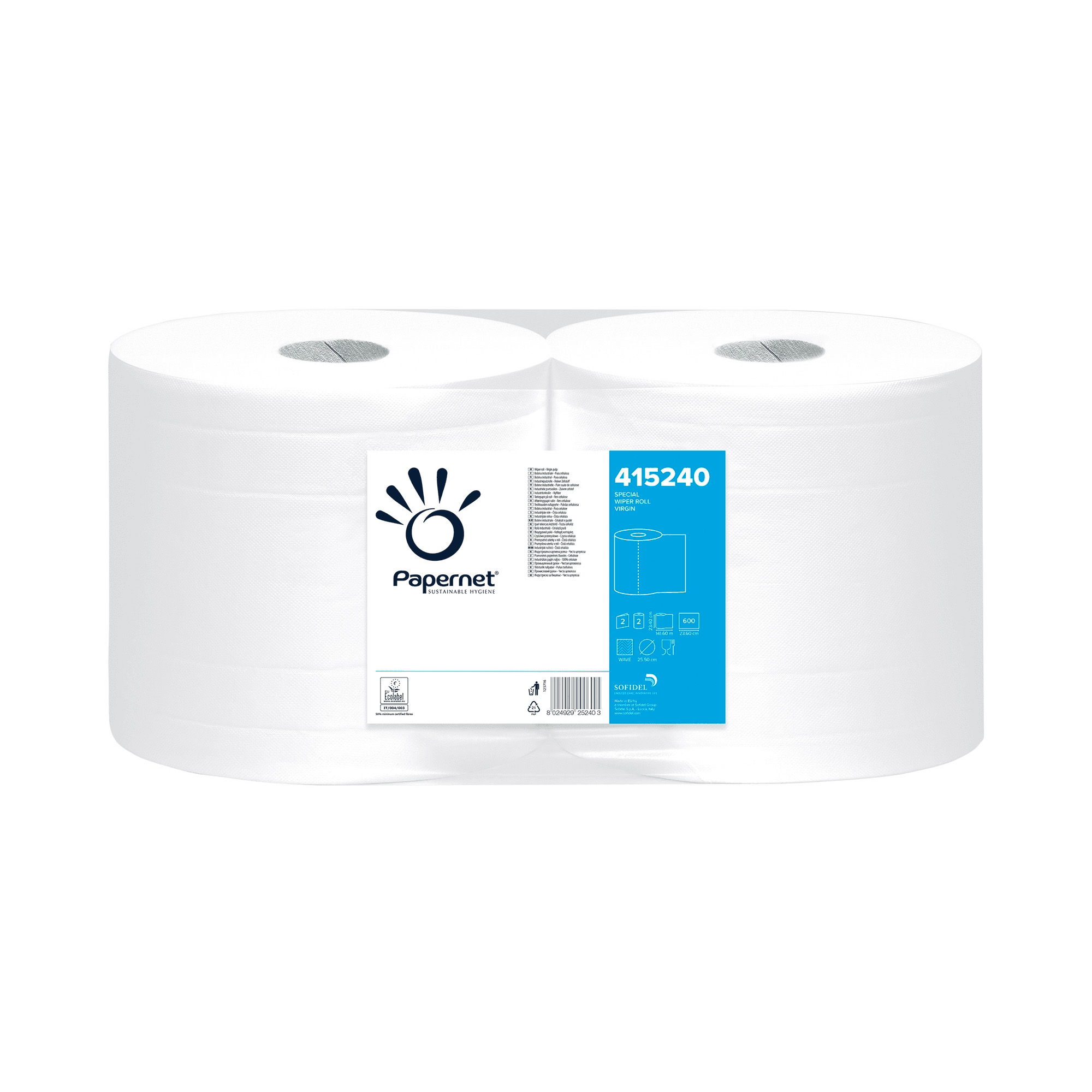 Papernet bobina industriale in cellulosa pura wave 142m 8024929252403