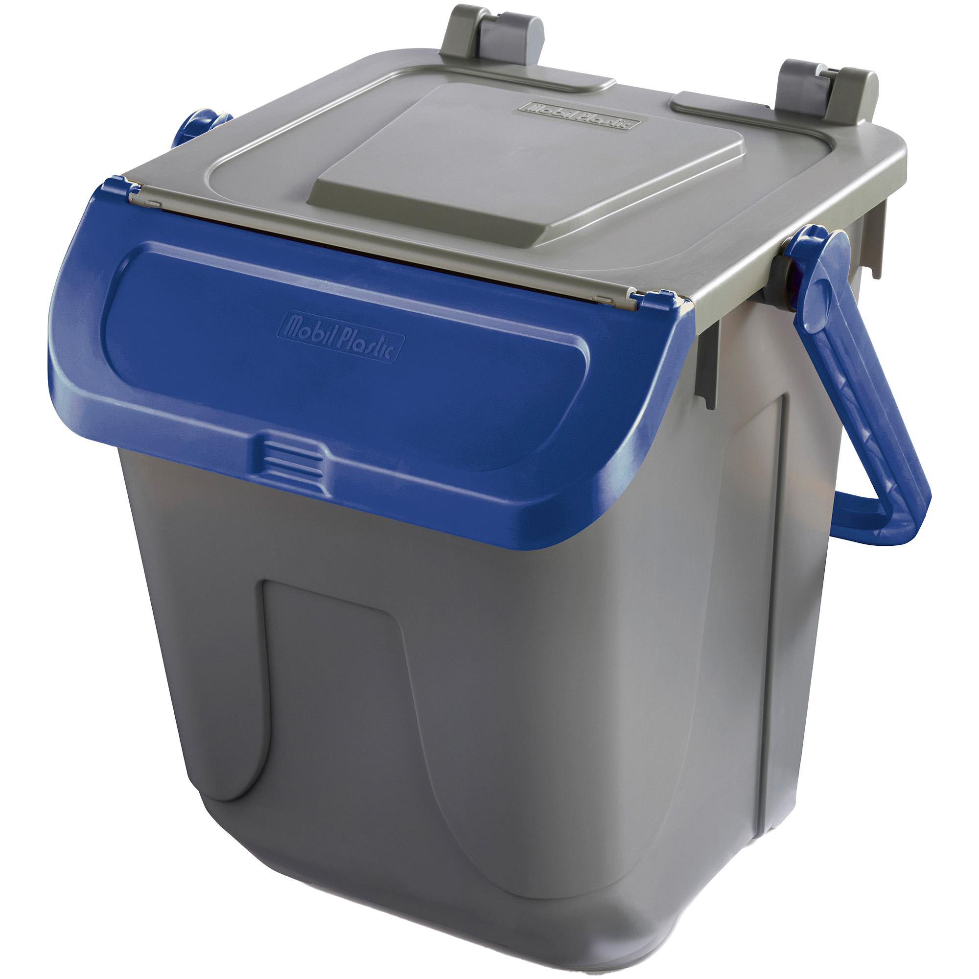 Contenitore portarifiuti 25l grigio/blu robusto con sportello 8004331112502