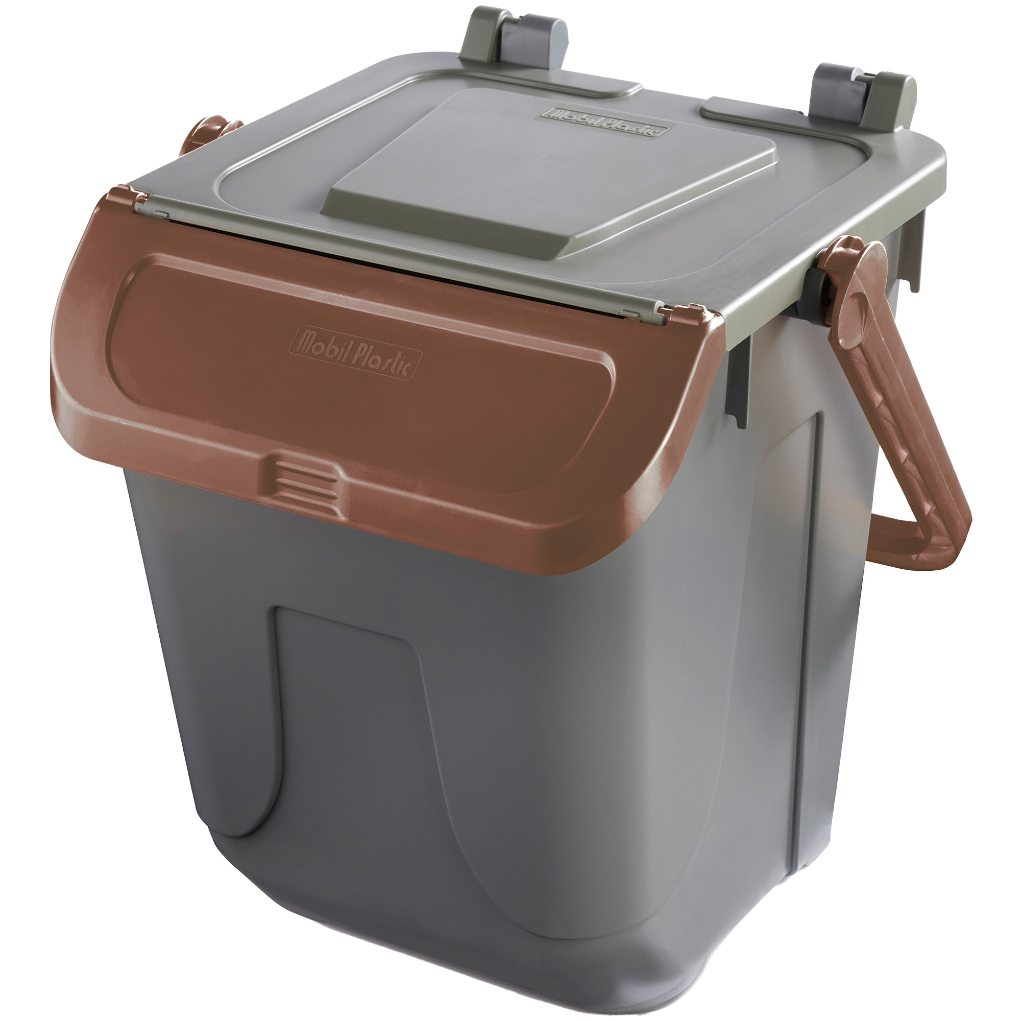 Contenitore portarifiuti ecology 25 litri grigio bruno con sportello. 8004331112526