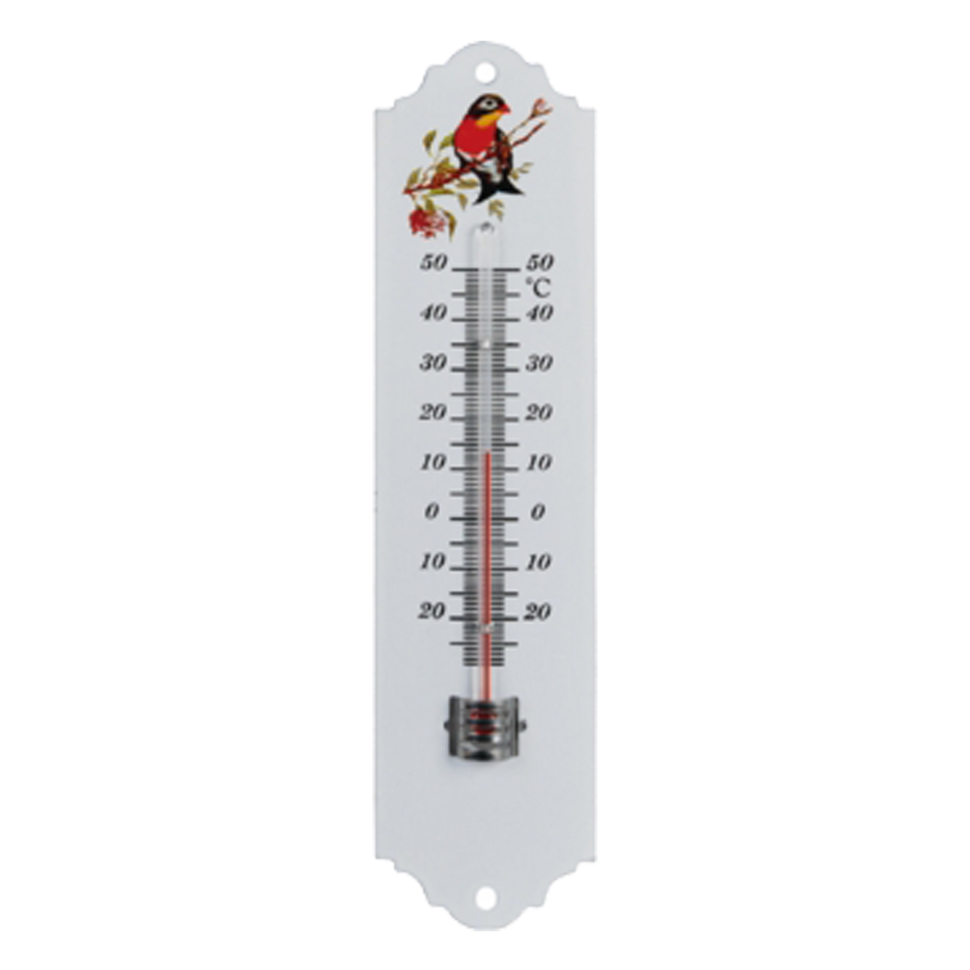 Termometro indoor/outdoor in metallo bianco 20cm decorativo resistente 18003910111681