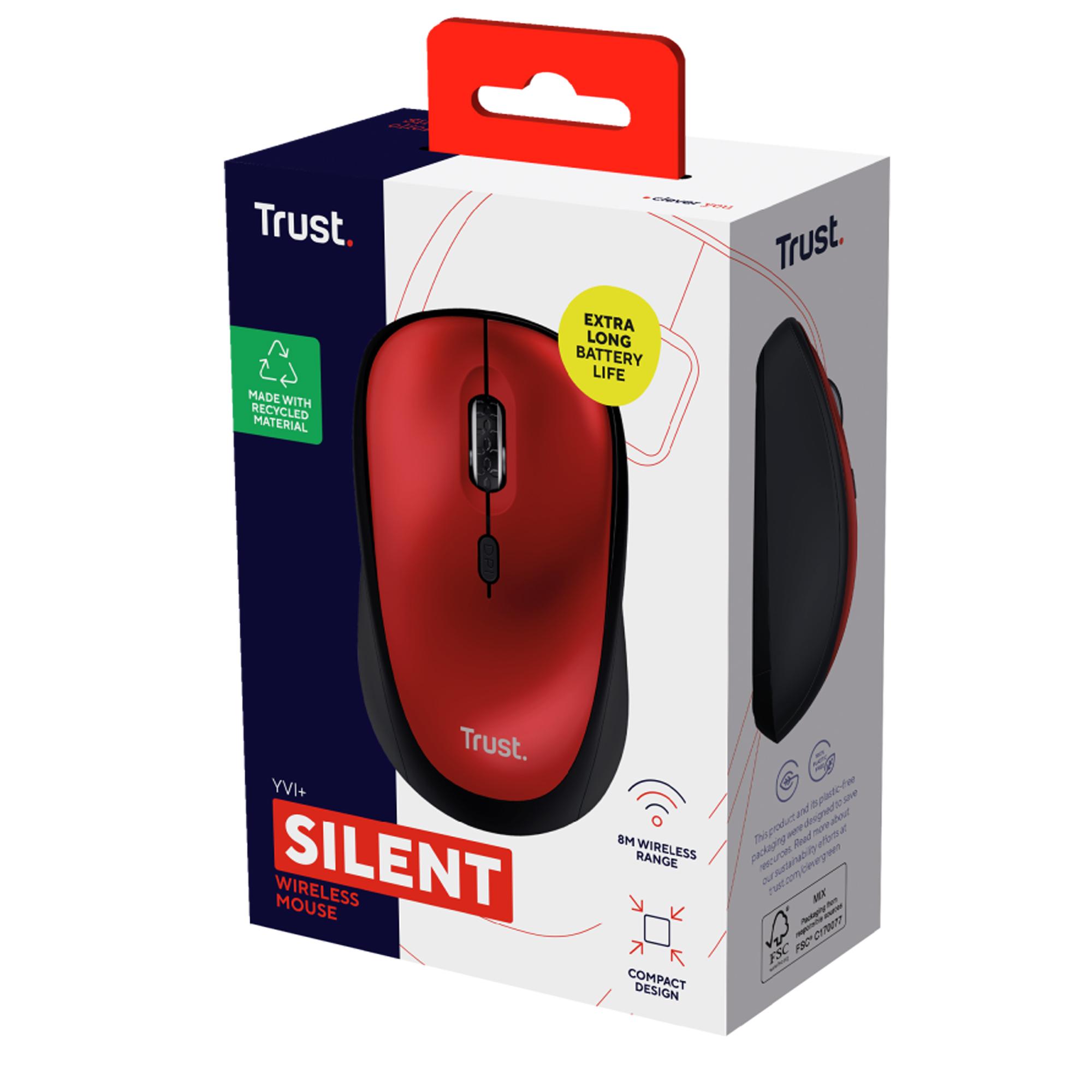 MOUSE WIRELESS YVI ECO RED