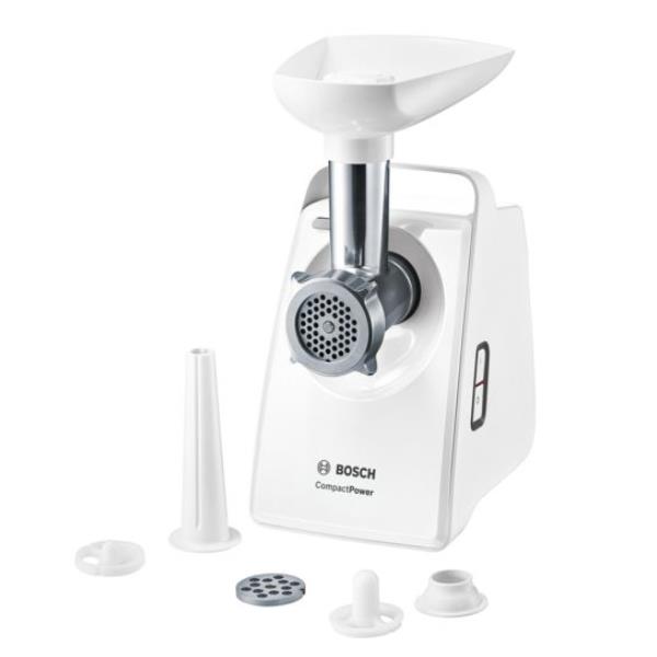 Immagine del Tritacarne MFW3520W di Bosch, dispositivo da cucina a bassa frequenza con potenza di 500W in colore bianco. 4242002876061 | initpc.it