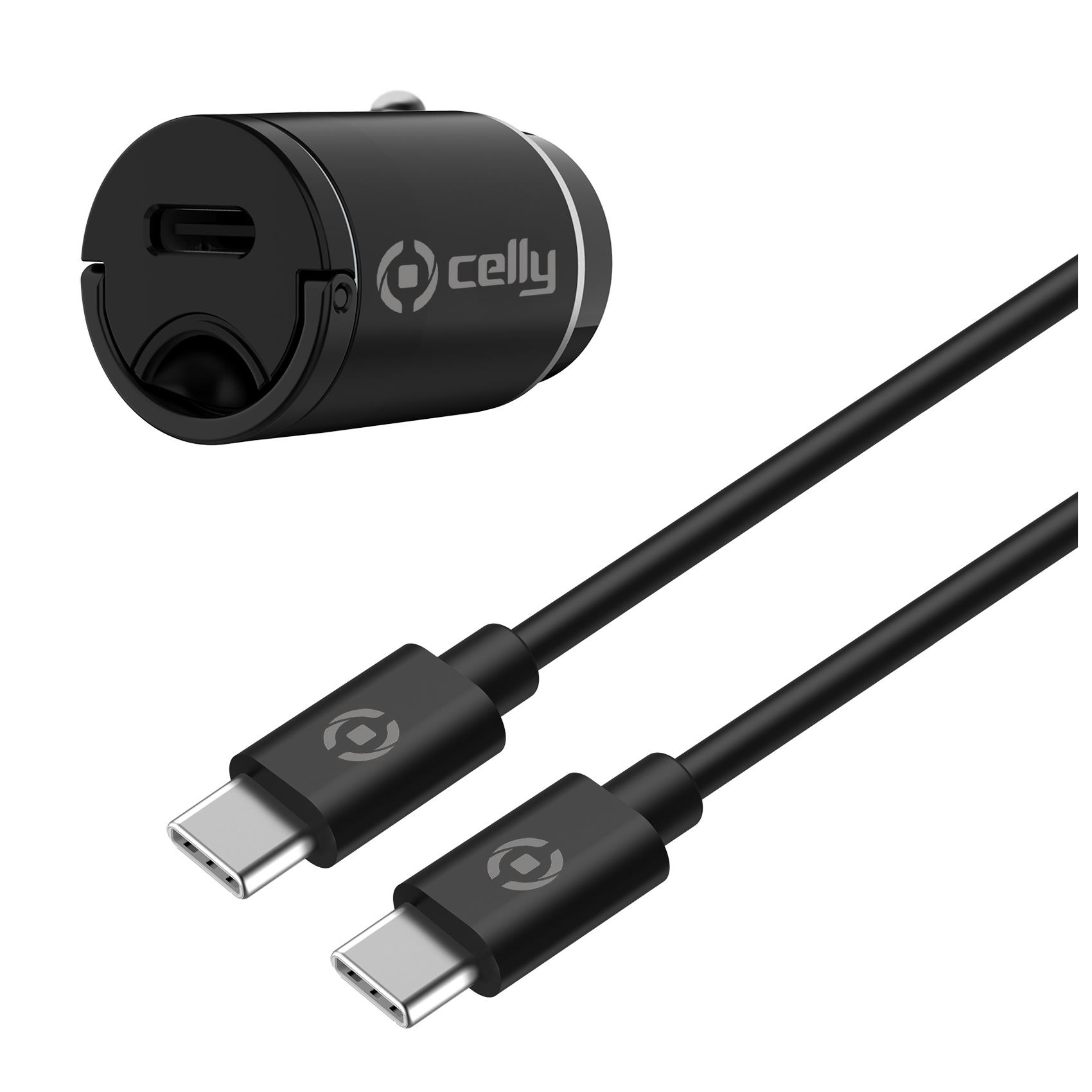 Kit di ricarica e cavo USB-C a 20W, compatibile con cariche rapidissime per dispositivi come smartphone o tablet da parte del marchio Celly. 8021735198086 | initpc.it
