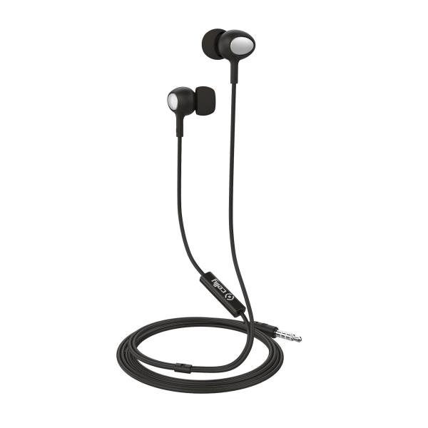 Cavo stereo per cuffie 3,5 mm, con connettori rotondi e colore nero, marca Celly 8021735738008 | initpc.it