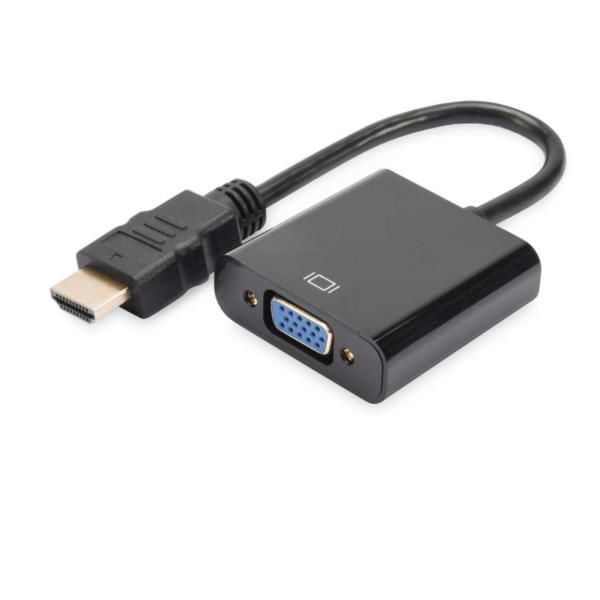 Convertitore digitale Digitus by Assmann, adattatore per connettere dispositivo con uscita HDMI a dispositivo con ingresso VGA, trasforma segnale video in formato compatibile 4016032368007 | initpc.it