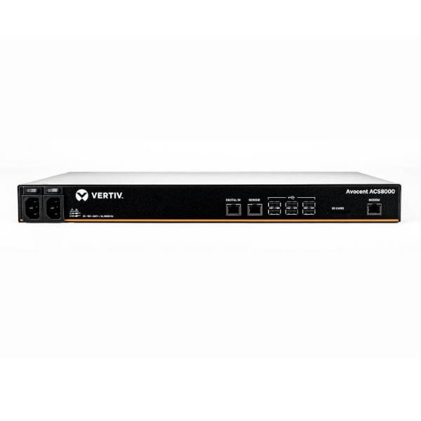 Console di sistema per le schede di rete ACS8000, marca Vertiv, compatto e professionale con 8 porte di connessione. 0636430085975 | initpc.it