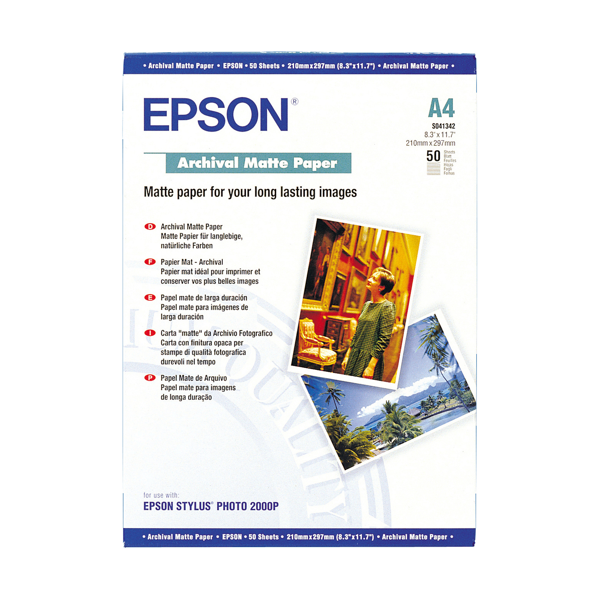 Carta fotografica Epson, materiale archiviale, peso 80 g/m², formato A4, pacchetto da 50 fogli. 010343830073 | initpc.it
