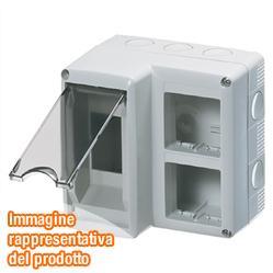 Contenitore elettrico di protezione per apparecchiature da 2x4 modelli sistemi, marchio Gewiss, utilizzato per la protezione e l'isolamento delle apparecchiature elettriche. 8011564055452 | initpc.it