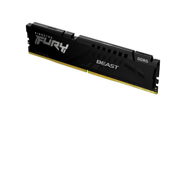 Immagine del modulo di memoria RAM Kingston, tipo DDR5, capacità 8 GB, velocità 6000 MT/s, con fascia nera (F.B.) e denominazione 'BLACK EXPO', rappresenta un prodotto hardware per computer. 0740617331738 | initpc.it