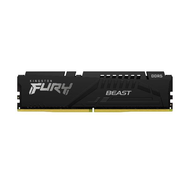 16GB di RAM DDR5 a 5200 MHz con clock cycle di 36, modulo in rilievo nero marca Kingston. 0740617330885 | initpc.it