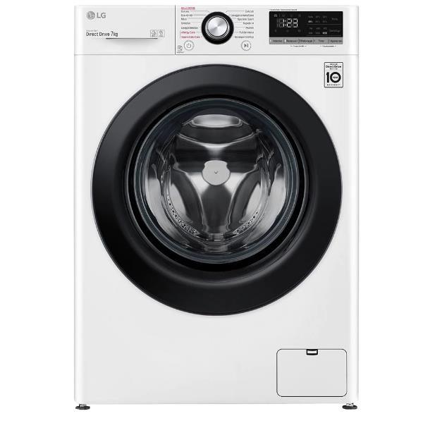 Lavatrice a secco LG, modello Slim 7kg, dotata di sistema vapour care (VAP) e 1200 giri di lavaggio, ideale per la pulizia dei vestiti con minimo consumo d'acqua. 8806091073488 | initpc.it