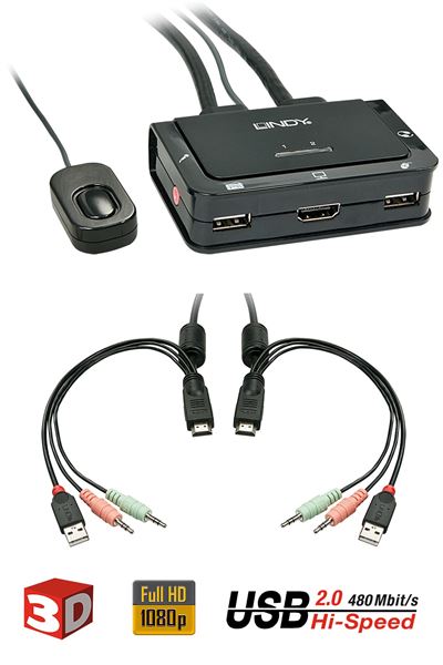 SWITCH KVM COMPACT HDMI  USB 2.0