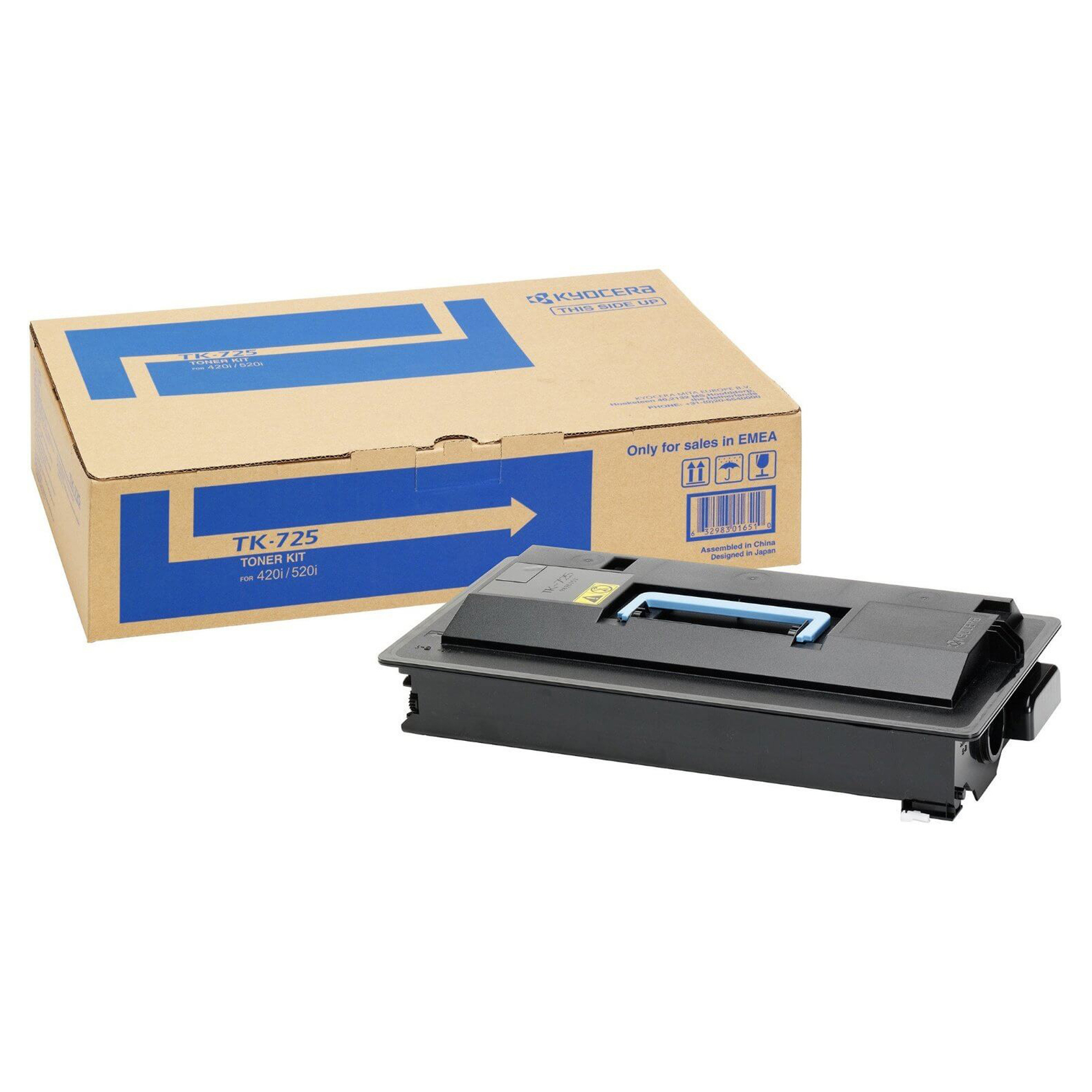 Toner per stampante Kyocera/Mita, colore nero, numero di serie 1T02KR0NL0 e codice prodotto TK-725. Capacità 34.000 pagine. 632983016510 | initpc.it