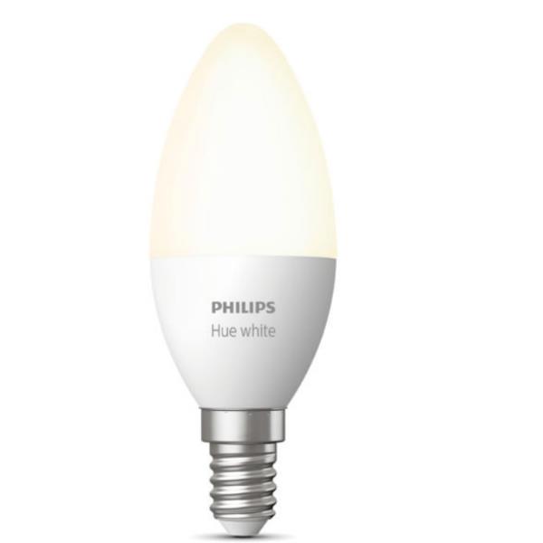 Immagine di una lampadina E14 da 5,5W della marca Philips, parte del sistema di illuminazione smart Hue White. 8719514320666 | initpc.it