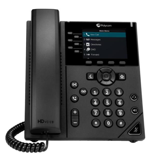 Immagine del prodotto VVX 350, un dispositivo desktop IP della marca Poly, con sei linee di ingresso. 0610807883036 | initpc.it