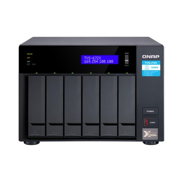 QutShero NAS 6-bay con 32 GB di memoria interna, un dispositivo di rete per archiviazione e condivisione di file da parte di Qnap. 4711103082386 | initpc.it