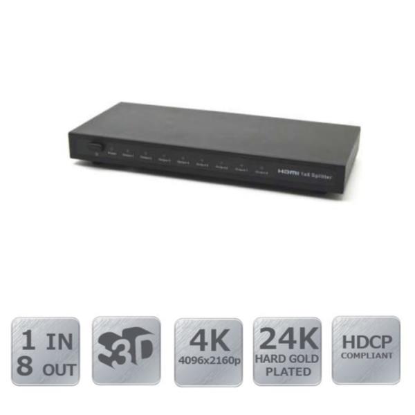 SPLITTER 18 GBPS 1X8 HDMI 2.0
