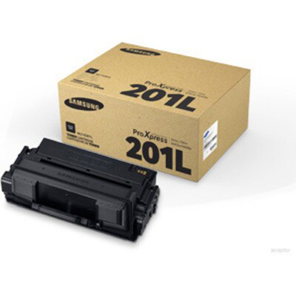Imballo e confezione originale HP / Samsung toner nero, codice MLTD201L/ELS, contenente 20000 pagine, prodotto della marca SAMSUNG. 191628482344 | initpc.it