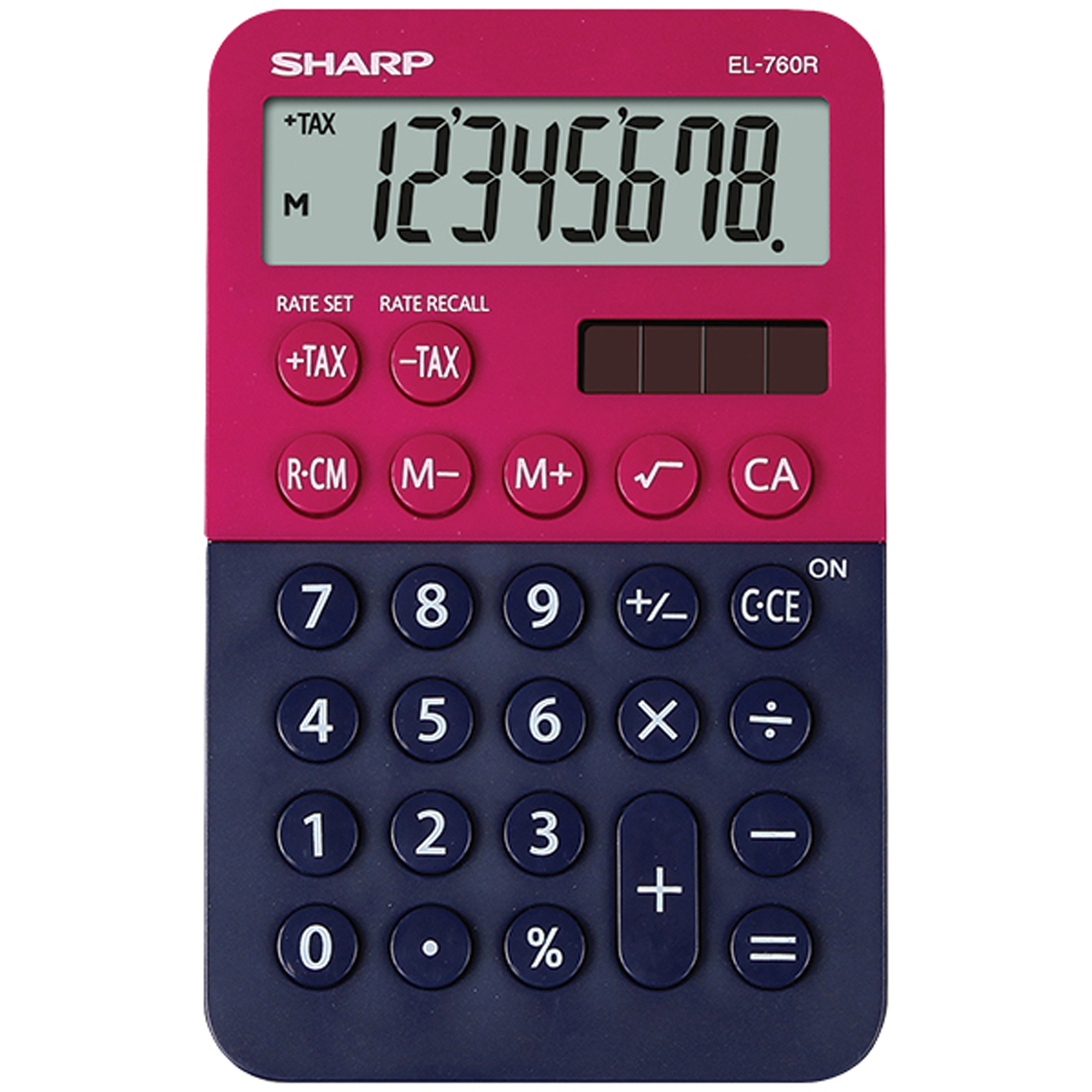 Sharp calcolatrice el760r rosso blu solare batteria tascabile 4974019964096
