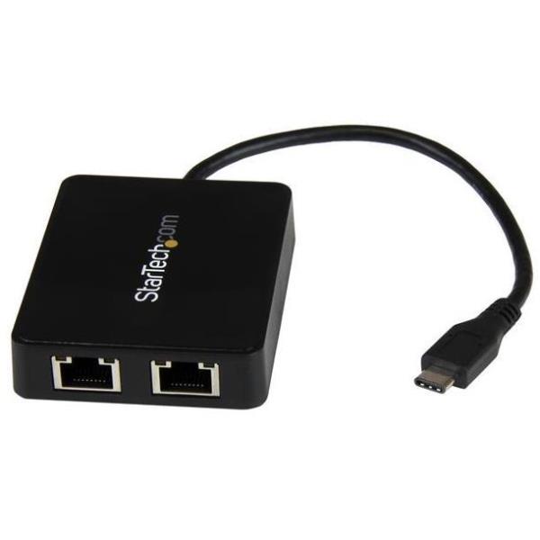 ADATTATORE DI RETE USB-C A 2X RJ45, marchio Startech, dispositivo di connessione rete per dispositivi con porta USB-C. 0065030862813 | initpc.it