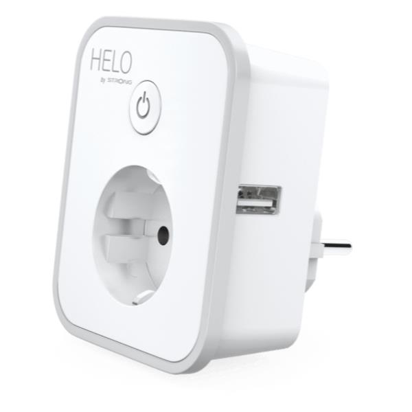 HELO Smart Plug singola con 2 uscite USB, dispositivo Wi-Fi intelligente per la gestione remota della corrente e ricarica simultanea dei dispositivi portatili. 9120072372612 | initpc.it