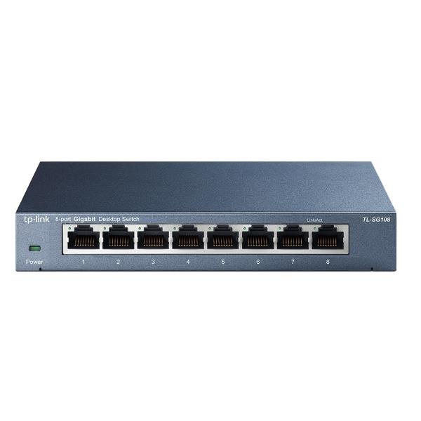 Rack per scatole di contenimento 8 porte, Switch Desktop 8 Porte da TP-Link per collegamento e gestione dei dispositivi in rete. 6935364098117 | initpc.it