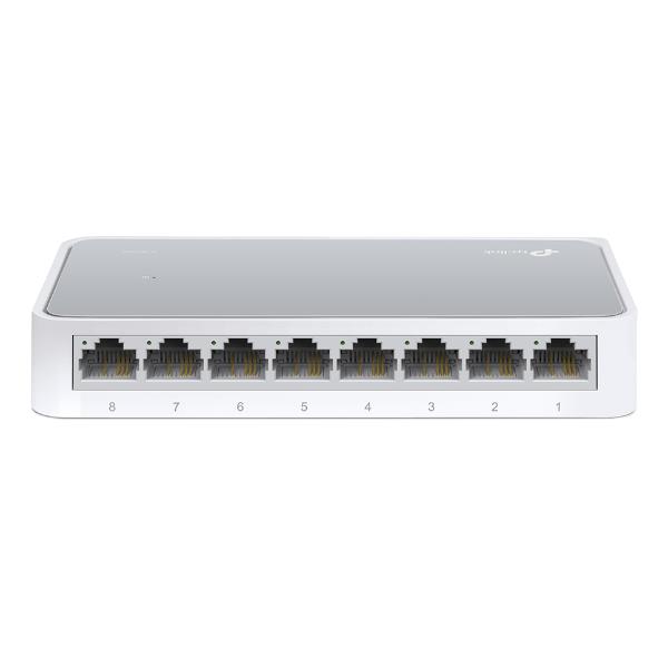 Alt: Switch desktop TP-LINK da 8 porte con connettività a 10/100 Mbps, un dispositivo per collegare fino a 8 dispositivi network in un solo punto della stanza. 6935364020071 | initpc.it