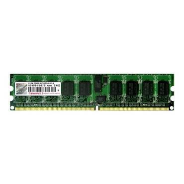 Prodotti di memoria RAM, due moduli di 2GB ciascuno, configurazione DDR2 667MHz, classe 5 (CL5), marchio Transcend. 0760557804666 | initpc.it