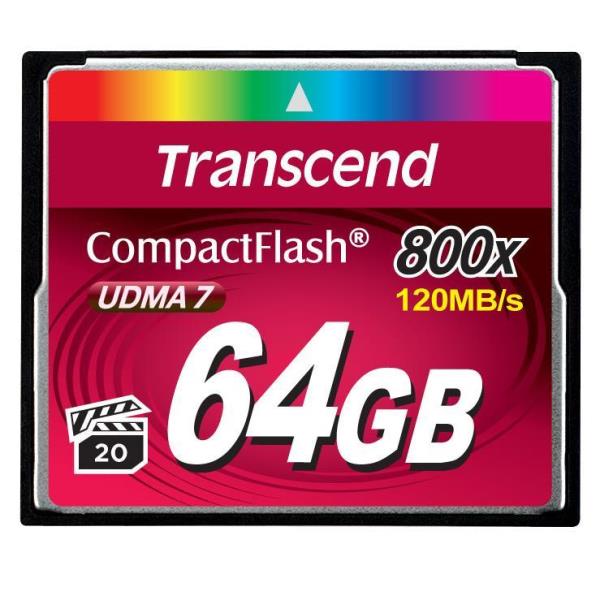 CF Card da 64 GB di marca Transcend con tipo I e velocità di trasferimento di 800X. 0760557827146 | initpc.it