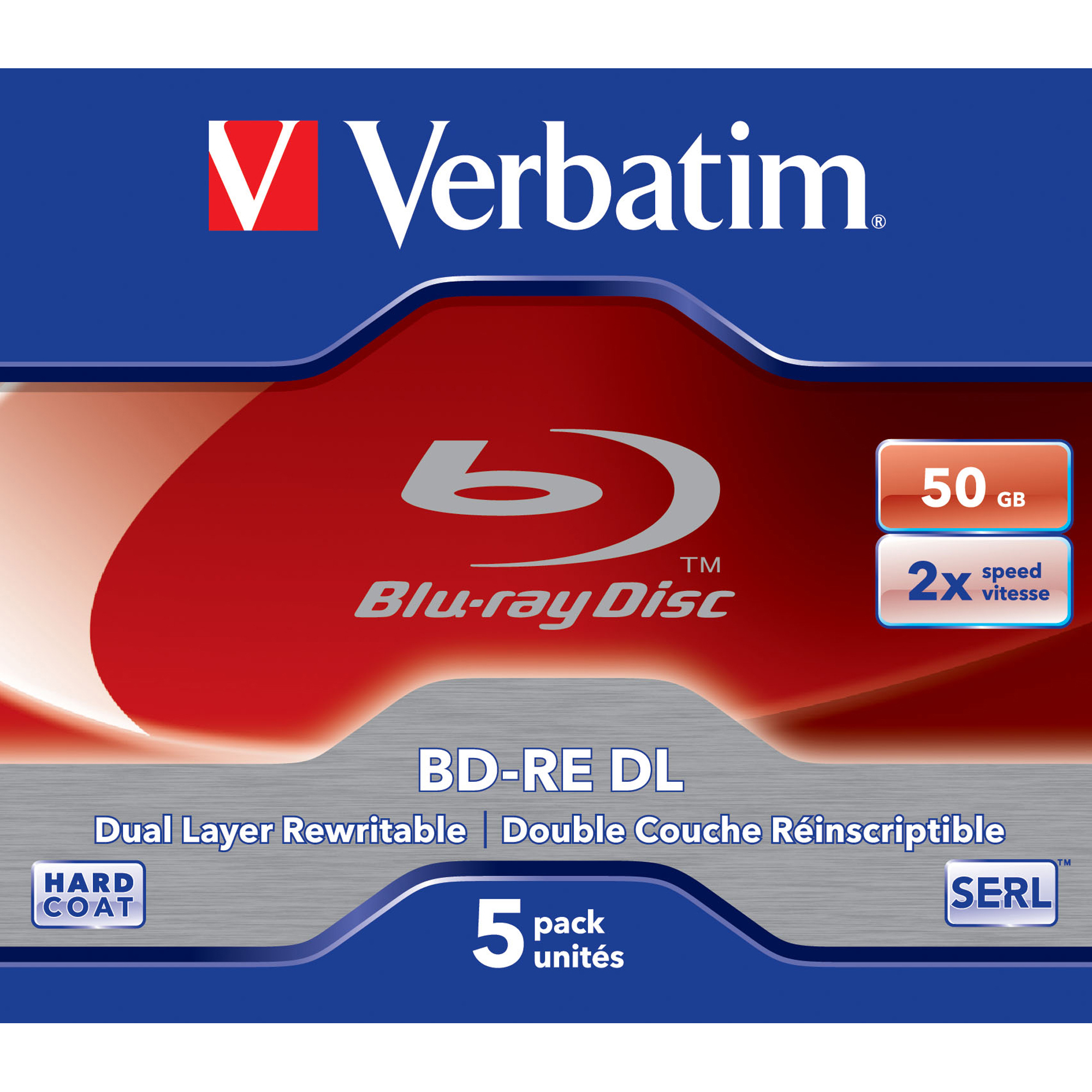 Verbatim - Scatola 5 Blu Ray BD-RE DL Jewel Case - rescrivibile - 43760 - 50GB