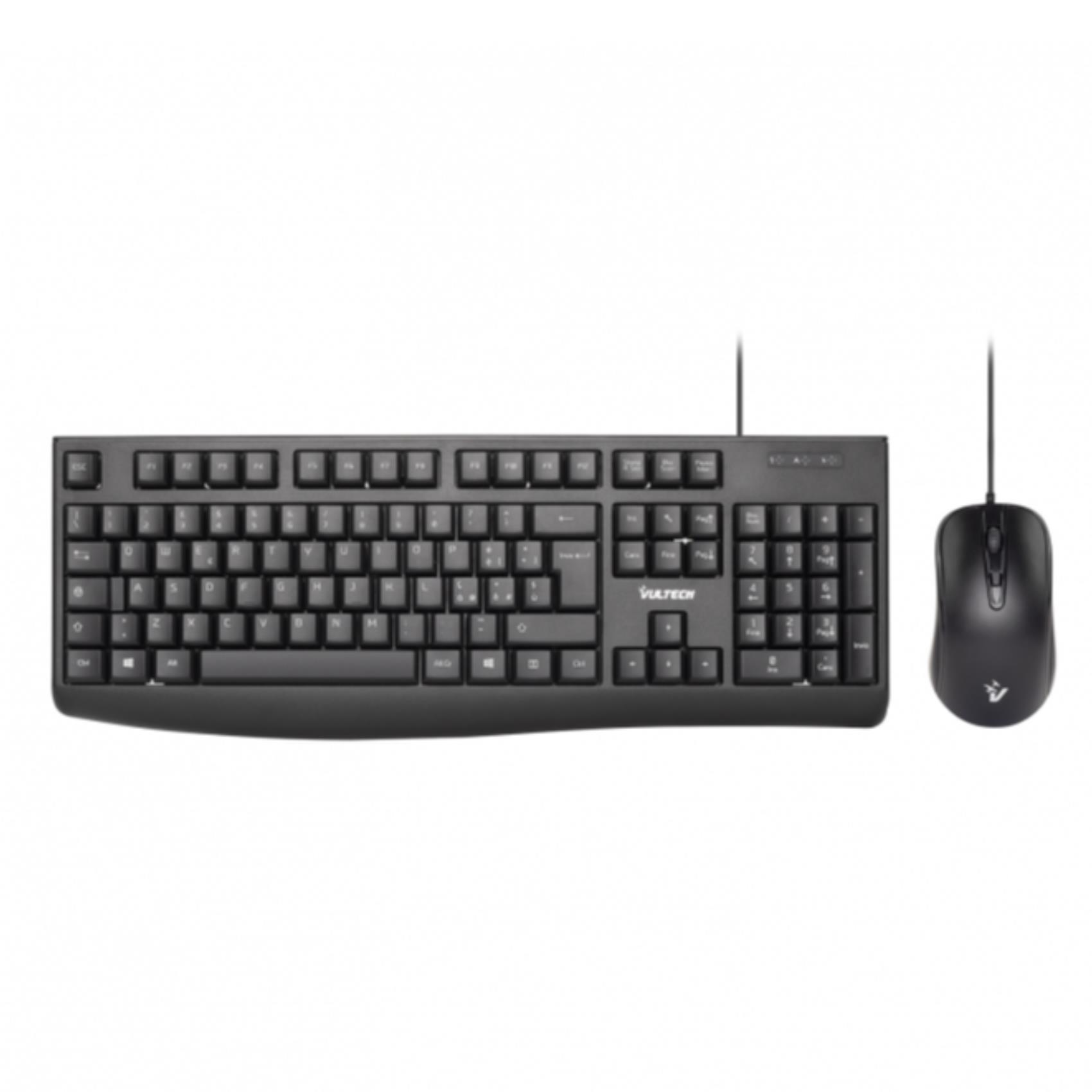 Kit tastiera e mouse USB di alta qualità della marca Vultech, completo di tastiera e mouse per un comfort e precisione durante la navigazione. 8052780301589 | initpc.it