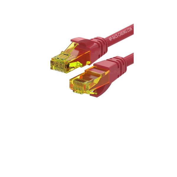 PATCH DI CONNESSIONE UTP CAT.6A CON COPRISPETTRO IN VITRIO, COLORATO DI ROSSO, Lunghezza: 0,2 metri, prodotto da WP Europe 8054392615900 | initpc.it