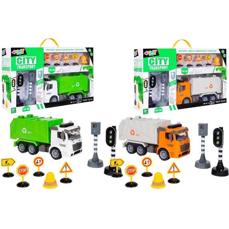 Camion city a frizione 1:14 con accessori ass.2 colori