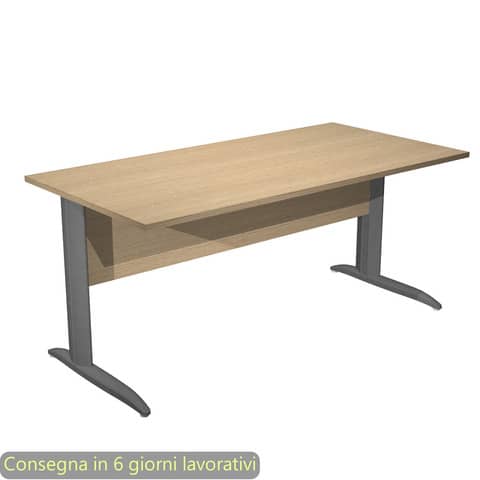 Scrivania rovere fianchi metallo antracite l 160x80x72cm eanartexpo141