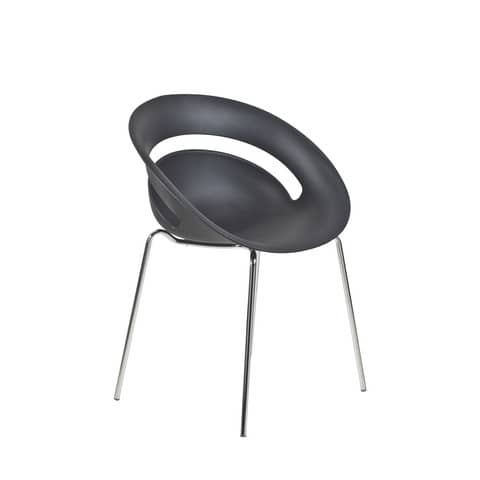 Sedie ufficio chloé pp riciclato acciaio cromato nero 7438630740745