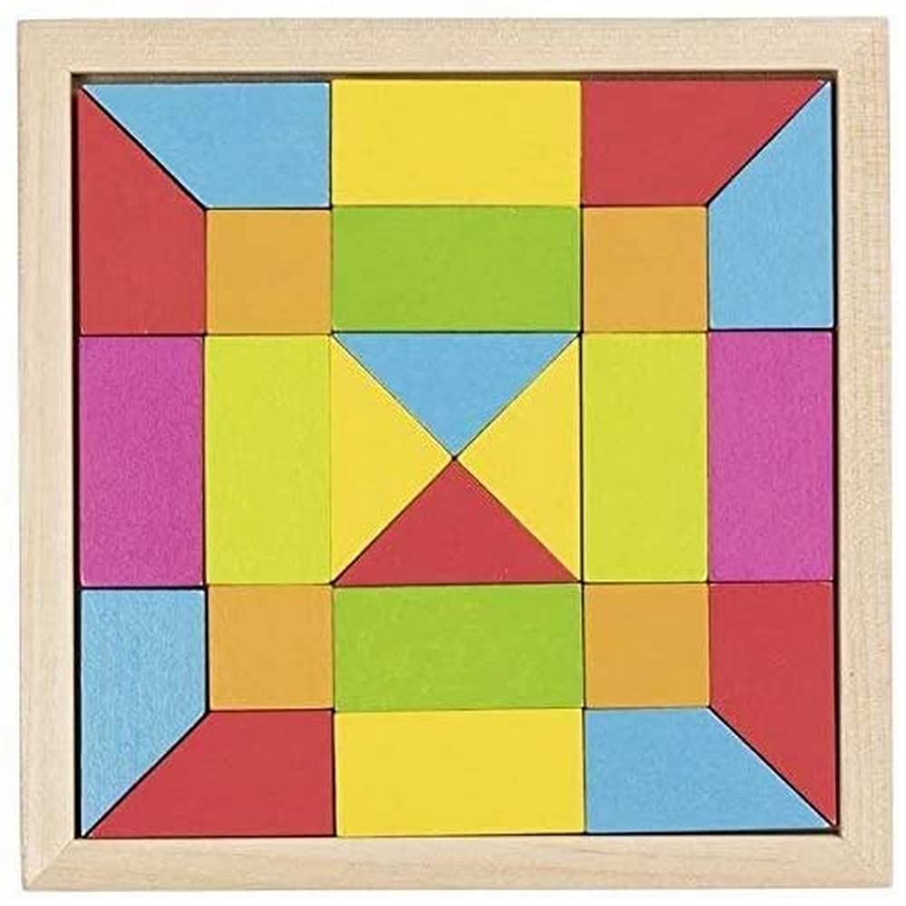 Puzzle mosaico arcobaleno in legno