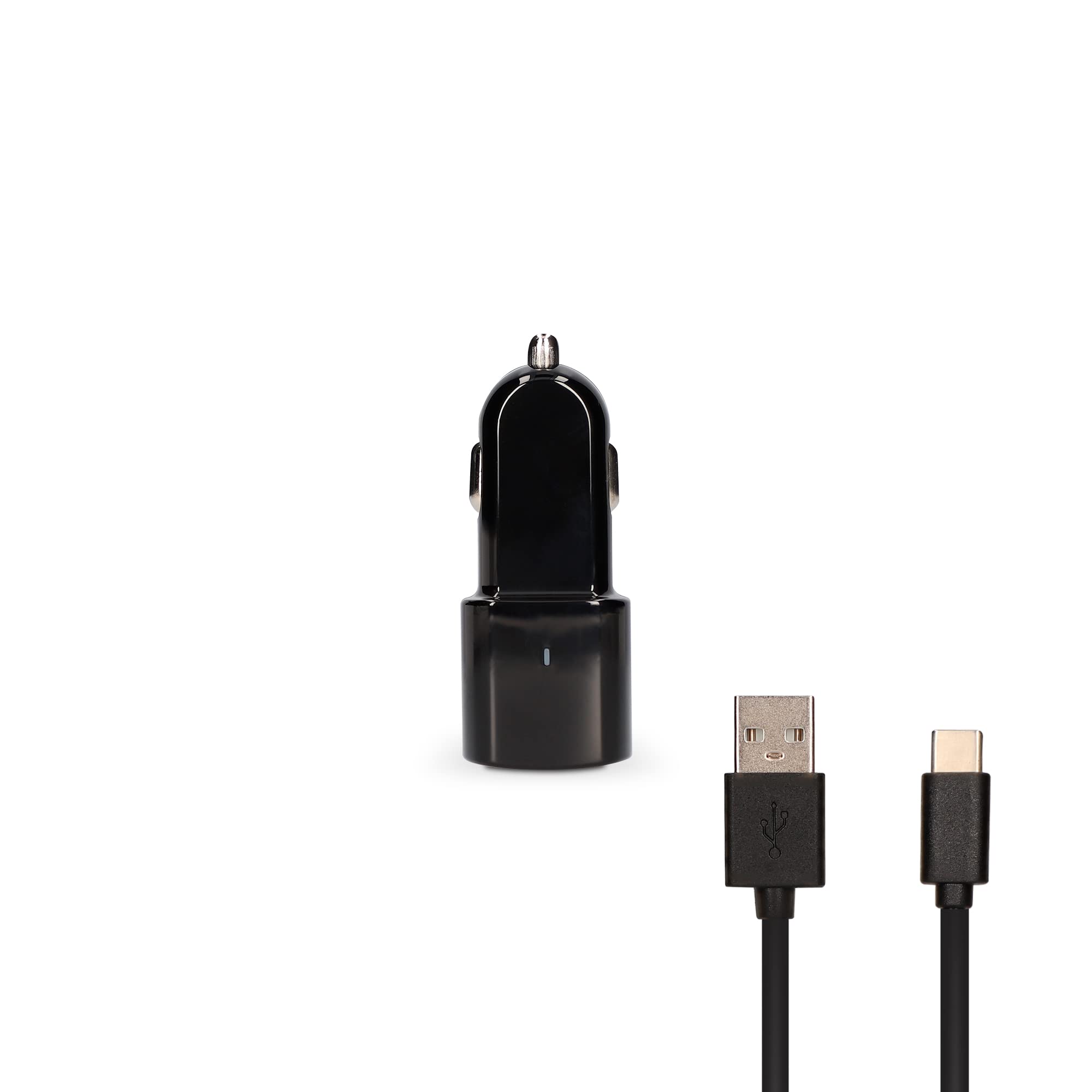 Caricatore da auto 2a con 1 usb+cavo mt 1 tipo c col.nero