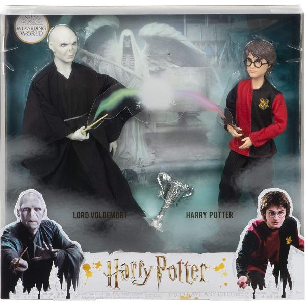 Set di due action figure, uno rappresentante Lord Voldemort e l'altro Harry Potter, prodotto da Mattel. 0887961876277 | initpc.it
