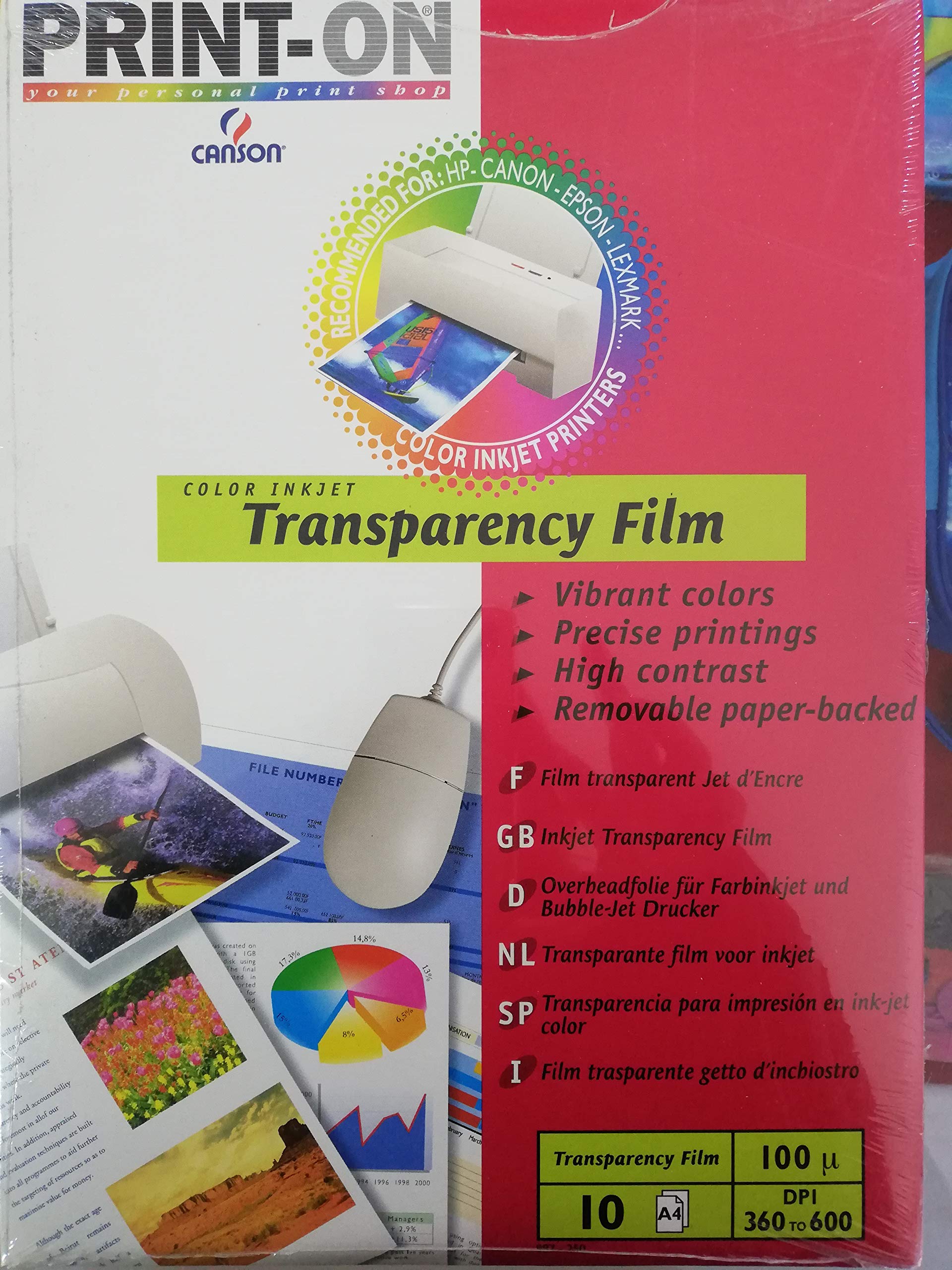 Film Canson trasparency 100my A4 fg.10