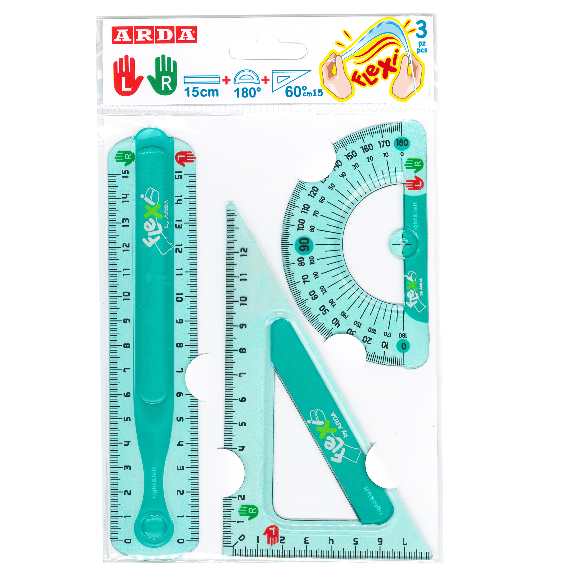 Display da banco flessibili con righelli e squadre di varie misure 8003438030634