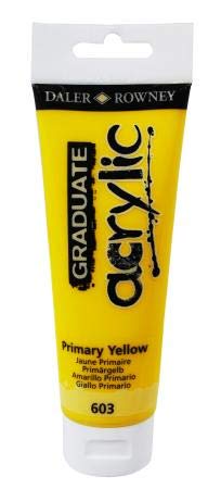Colore acrilico fine Graduate - 120 ml - giallo primario - Daler Rowney