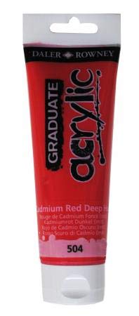 Colore acrilico fine Graduate - 120 ml - rosso cadmio scuro imitazione - Daler Rowney