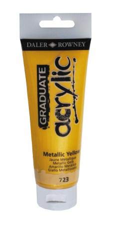 Colore acrilico fine Graduate da 120 ml, colore giallo metal, marchio Daler Rowney. 5011386077550 | initpc.it